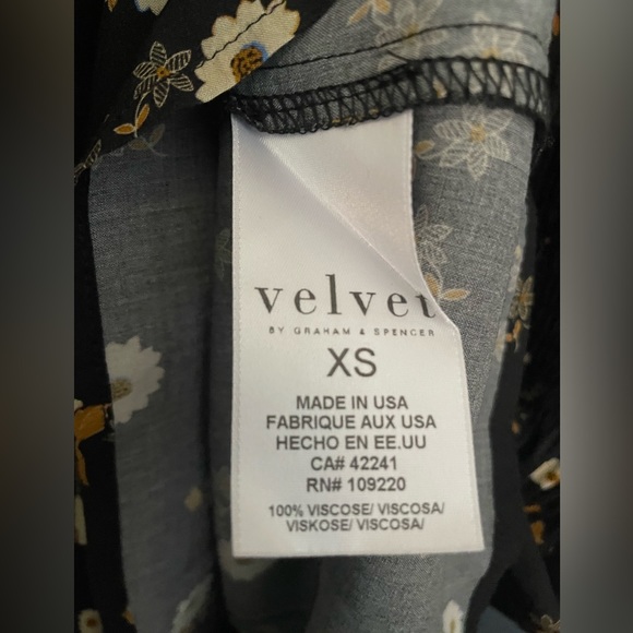 Velvet by Graham & Spencer Leslie Floral Smocked Waist Dress Sz XS - Picture 8 of 8